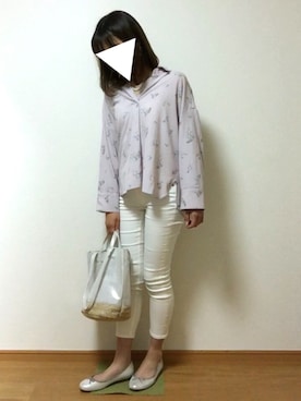 「earth music&ecology（アースミュージックアンドエコロジー）のアイテム（パンプス）」を使った、みどさん（レディース・157cm）の春コーディネート