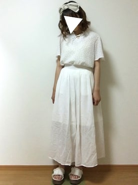 「earth music&ecology（アースミュージックアンドエコロジー）のアイテム（ヘアバンド）」を使った、みどさん（レディース・157cm）の春コーディネート