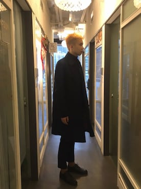 「アイテム（チェスターコート）」を使った、Dan9iel8さん（メンズ・184cm・10代）の冬コーディネート