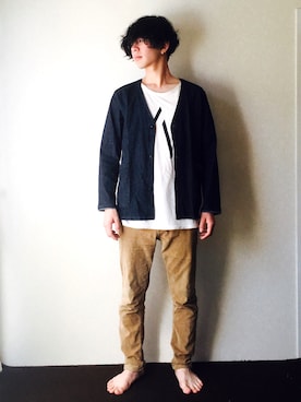 「Jungle Storm（ジャングルストーム）のアイテム（パンツ）」を使った、下村はやおさん（メンズ・178cm）の春コーディネート