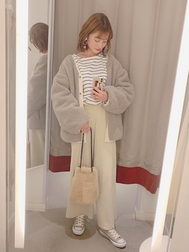 「HELIOPOLE（エリオポール）のアイテム」を使った、吉田南歩さん（レディース・161cm）の春コーディネート