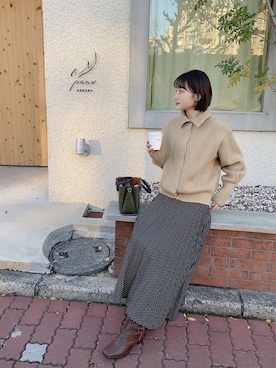 「お正月」｜「アイテム（その他）」を使った、吉田南歩さん（レディース・161cm）の冬コーディネート