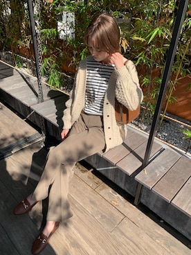 「neam（ニーム）のアイテム（パンツ）」を使った、吉田南歩さん（レディース・161cm）の秋コーディネート