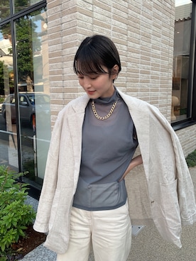 「LA BELLE ETUDE（ラベルエチュード）のアイテム（トップス）」を使った、吉田南歩さん（レディース・161cm）の春コーディネート