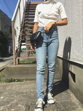 「Daniel Wellington（ダニエルウェリントン）の販売終了クラシックペティット アッシュフィールド32mm（アナログ腕時計）」を使った、mmmmoetさん（レディース・156cm）の秋コーディネート