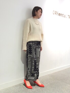「パンプス×靴下」｜OrientalTraffic 天王寺店さん（レディース・155cm）の冬コーディネート