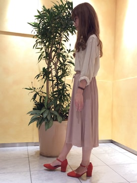 「アイテム（パンプス、オレンジ系）」を使った、OrientalTraffic 天王寺店さん（レディース・155cm）の秋コーディネート