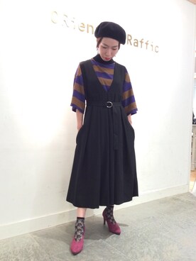 「オリエンタルトラフィック」｜「アイテム（ハンチング/ベレー帽）」を使った、OrientalTraffic 天王寺店さん（レディース・158cm）の秋コーディネート