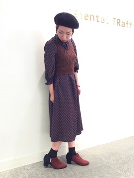 「オリエンタルトラフィック」｜「アイテム（ブーティ）」を使った、OrientalTraffic 天王寺店さん（レディース・158cm）の秋コーディネート