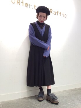 「アイテム（ドレスシューズ、グレー系）」を使った、OrientalTraffic 天王寺店さん（レディース・158cm）の冬コーディネート