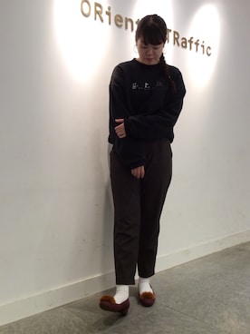 「アンクルパンツ」｜OrientalTraffic 天王寺店さん（レディース・158cm）の冬コーディネート