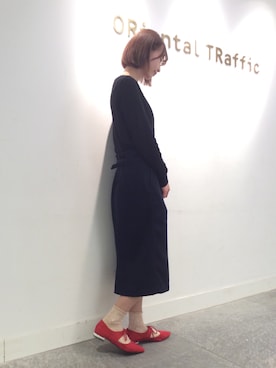 「パンプス×靴下」｜OrientalTraffic 天王寺店さん（レディース・158cm）の冬コーディネート