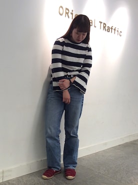 「オリエンタルトラフィック」｜「アイテム（スリッポン）」を使った、OrientalTraffic 天王寺店さん（レディース・158cm）の春コーディネート
