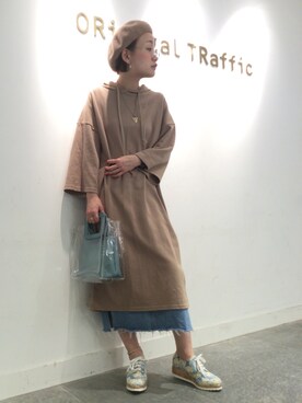 「アイテム（ドレスシューズ、ブルー系）」を使った、OrientalTraffic 天王寺店さん（レディース・158cm）の春コーディネート