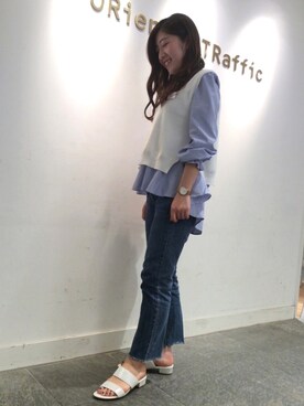 「シルバーサンダル」｜OrientalTraffic 天王寺店さん（レディース・158cm）の春コーディネート