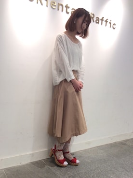「靴下 × サンダル」｜OrientalTraffic 天王寺店さん（レディース・158cm）の春コーディネート