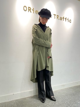 「JEANASIS（ジーナシス）のアイテム（シャツワンピース）」を使った、OrientalTraffic 天王寺店さん（レディース・158cm）の冬コーディネート