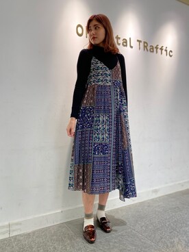 「WA ORiental TRaffic（ダブルエーオリエンタルトラフィック）の★ビットスクエアローファー★2114（ローファー）」を使った、OrientalTraffic 天王寺店さん（レディース・158cm）の春コーディネート