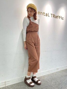 「FREE'S MART（フリーズマート）のアイテム（つなぎ/オールインワン）」を使った、OrientalTraffic 天王寺店さん（レディース・158cm）の春コーディネート