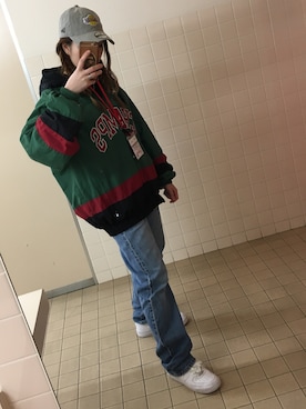 「AF1」｜「アイテム（ナイロンジャケット）」を使った、Renaさん（レディース・164cm）の冬コーディネート