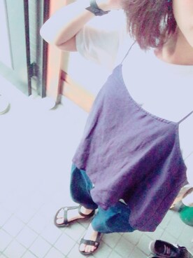 「ニコアンド」｜「アイテム（キャミソール）」を使った、かぼすさん（レディース・165cm）の春コーディネート