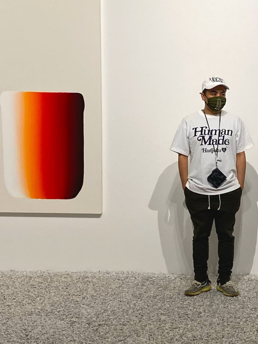 「HUMAN MADE、pmo、Girls don't cry、プラダ、PRADA、peaceminusone」｜「HUMAN MADEのアイテム（キャップ、ホワイト系）」を使った、sanchakingさん（メンズ・163cm）の秋コーディネートの1枚目の写真