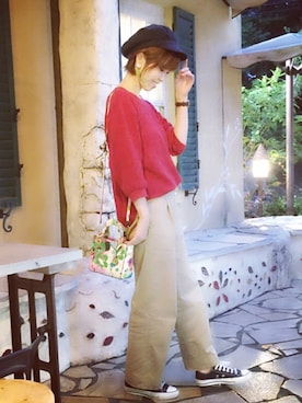 「LEPSIM（レプシィム）のマリンキャスケット　735142（キャスケット）」を使った、yukaさん（レディース・160cm）の秋コーディネート