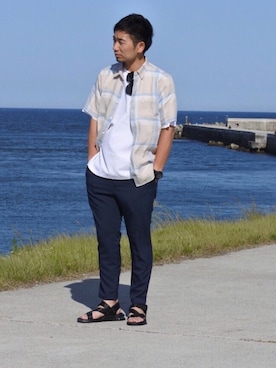 「うみ」｜tk.TAKEOKIKUCHI仙台パルコさん（メンズ・178cm）の夏コーディネート
