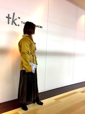 「tk.TAKEO KIKUCHI（ティーケータケオキクチ）のアイテム（ブルゾン）」を使った、tk.TAKEOKIKUCHI仙台パルコさん（レディース・163cm）の春コーディネート