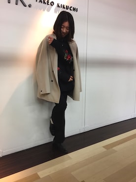 「tk.TAKEO KIKUCHI（ティーケータケオキクチ）のアイテム（テーラードジャケット）」を使った、tk.TAKEOKIKUCHI仙台パルコさん（レディース・163cm）の春コーディネート