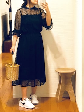 「ハイネックトップス」｜kinさん（レディース・158cm）の春コーディネート