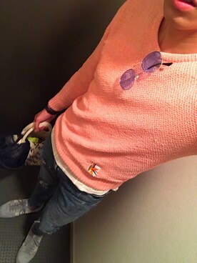 「DOWBL（ダブル）のアイテム（ニット/セーター）」を使った、Naokiさん（メンズ・178cm）の春コーディネート