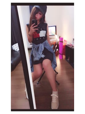 「TOMMY HILFIGER」｜「アイテム（ワンピース/ドレス）」を使った、tomomochanさん（レディース・155cm）の秋コーディネート