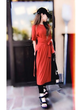 「Teva（テバ）のTeva / プラットフォーム ユニバーサル（サンダル）」を使った、tomomochanさん（レディース・155cm）の夏コーディネート