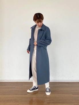 「RECOMMEND  ITEM STYLING」｜「アイテム（ステンカラーコート）」を使った、渡邉 楓さん（レディース・166cm）の秋コーディネート