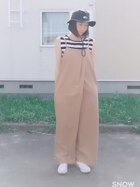「オールスター」｜「アイテム（サロペット/オーバーオール）」を使った、niko🍏さん（レディース・158cm）の春コーディネート