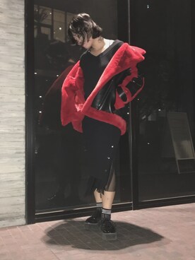 「ROYAL FLASH（ロイヤルフラッシュ）のアイテム（ブルゾン）」を使った、カナさん（レディース・160cm）の秋コーディネート