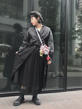 「ADDICT NOIR（アディクトノアー）のアイテム（ブルゾン）」を使った、カナさん（レディース・160cm）の秋コーディネート