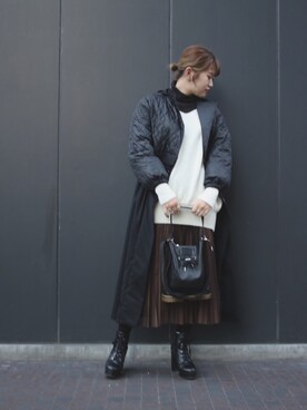「ADDICT NOIR（アディクトノアー）のアイテム（ブルゾン）」を使った、カナさん（レディース・160cm）の冬コーディネート