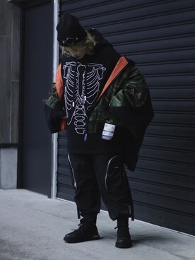 「Haculla（ハキュラ）のアイテム」を使った、カナさん（レディース・160cm）の冬コーディネート