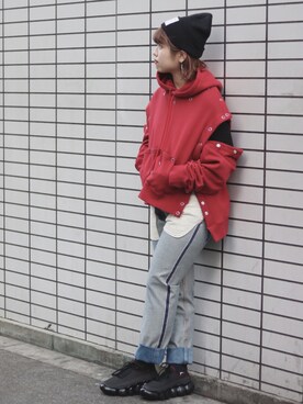 「PASCAL MARIE DESMARAIS（パスカルマリエデマレ）のアイテム（パンツ）」を使った、カナさん（レディース・160cm）の冬コーディネート