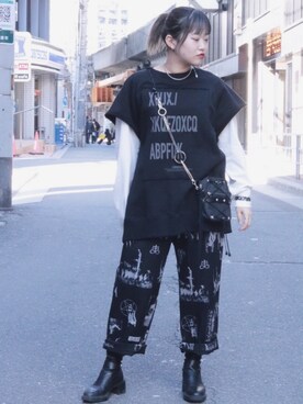 「Azuma.（アズマ）のアイテム（パンツ）」を使った、カナさん（レディース・160cm）の春コーディネート