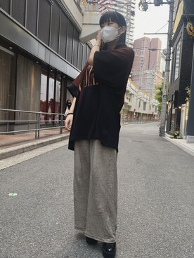 「TRANSIT（トランジット）のアイテム（パンツ）」を使った、カナさん（レディース・160cm）の春コーディネート