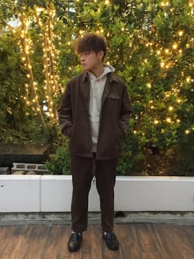 「ロゴ・コーエンベア」｜「アイテム（ジャケット/アウター）」を使った、ドッピさん（メンズ・165cm）の秋コーディネート
