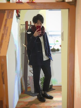「大学生」｜「アイテム（ダッフルコート）」を使った、Y-Aさん（メンズ・170cm）の冬コーディネート