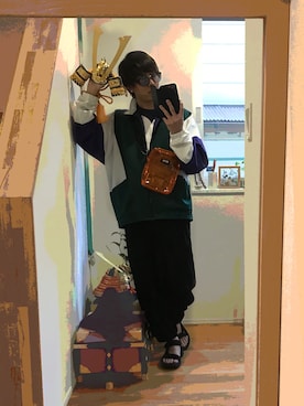 「MYne（マイン）のアイテム（バッグ）」を使った、Y-Aさん（メンズ・170cm）の春コーディネート
