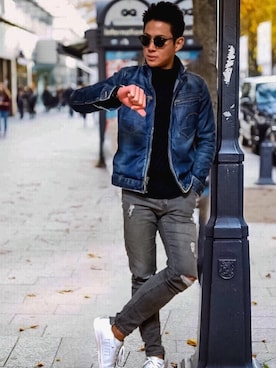 「jiggys shop（ジギーズショップ）のアイテム（トップス）」を使った、ryosan720さん（メンズ・175cm・20代）の春コーディネート