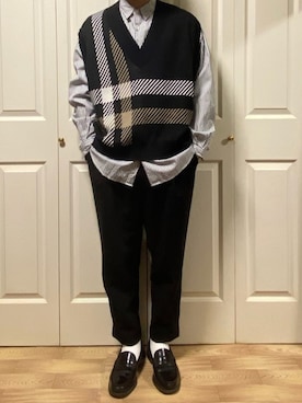 monkey time＞ C/AC PLAID VEST Ⅱ/ニットベストを使った人気