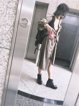 「keisuke kanda（ケイスケカンダ）のアイテム（バッグ）」を使った、ったむさん（レディース・165cm）の秋コーディネート