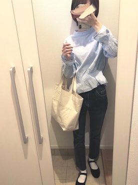 「SVEC（シュベック）のカンフーシューズ kung fu Shoes / ストラップパンプス（バレエシューズ）」を使った、ひつじちゃん🐏さん（レディース・156cm）の秋コーディネート